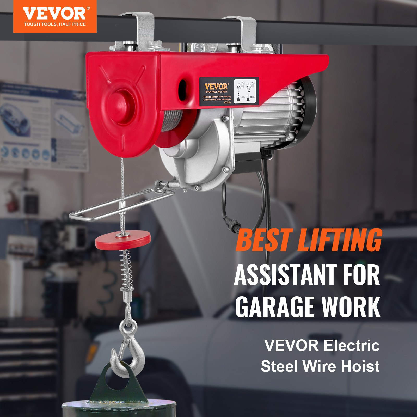 VEVOR Electric Hoist 1320 Lbs Lifting Capacity 1150W 3