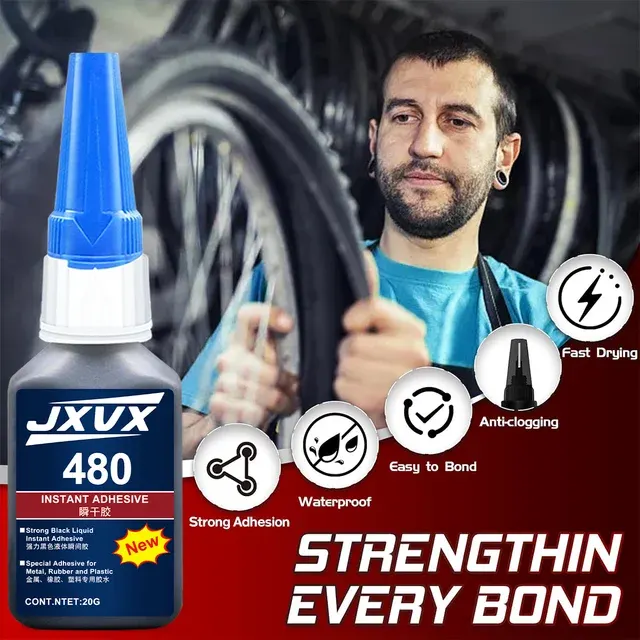 Black Quick-Dry Super Glue for Leather 2