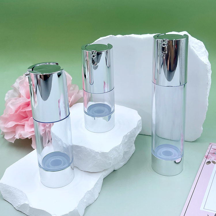 Silver 15ml 30ml 50ml Airless Bottles With ABS 3