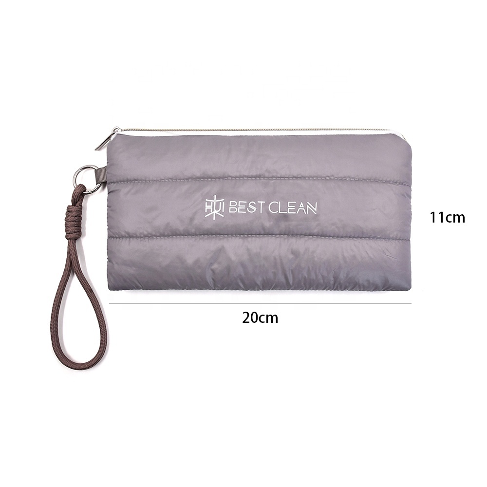 Padded Nylon Cosmetic Pouch with Wrist Strap 2