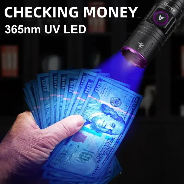 High-Power 15W USB UV Blacklight Flashlight 4