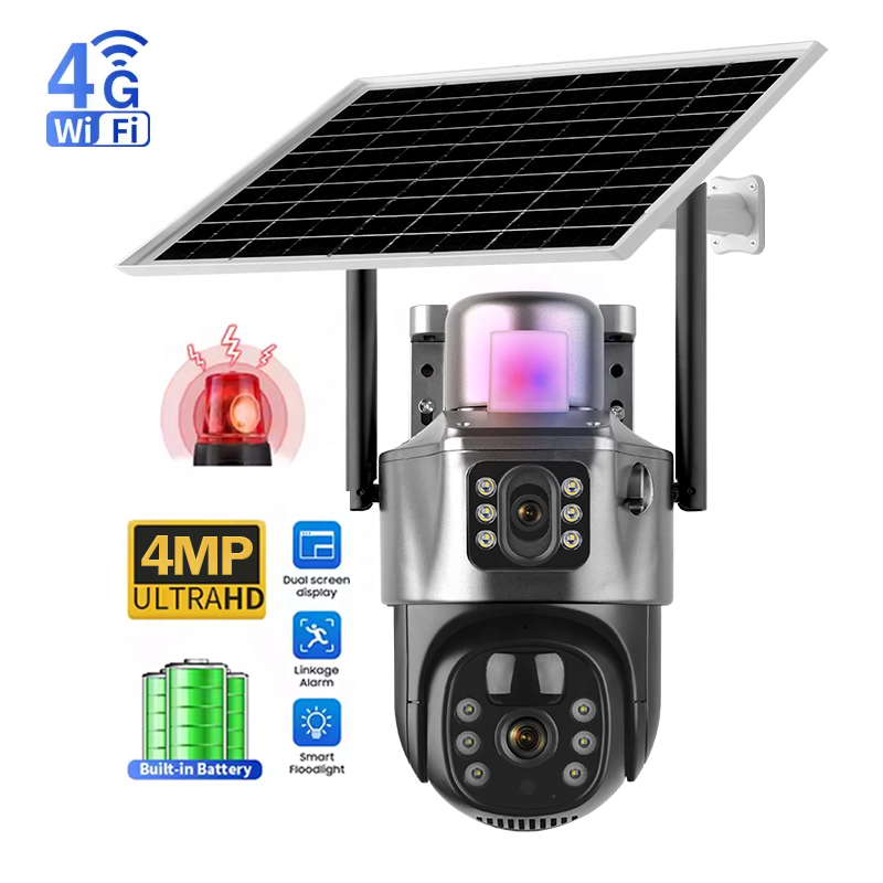Dual-Lens Solar Floodlight Security Camera