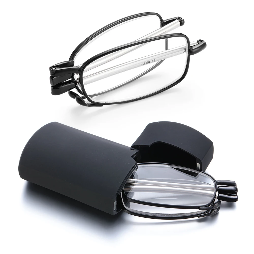 Neue Faltbare Tragbare Lesebrille mit Fall Unisex Retro