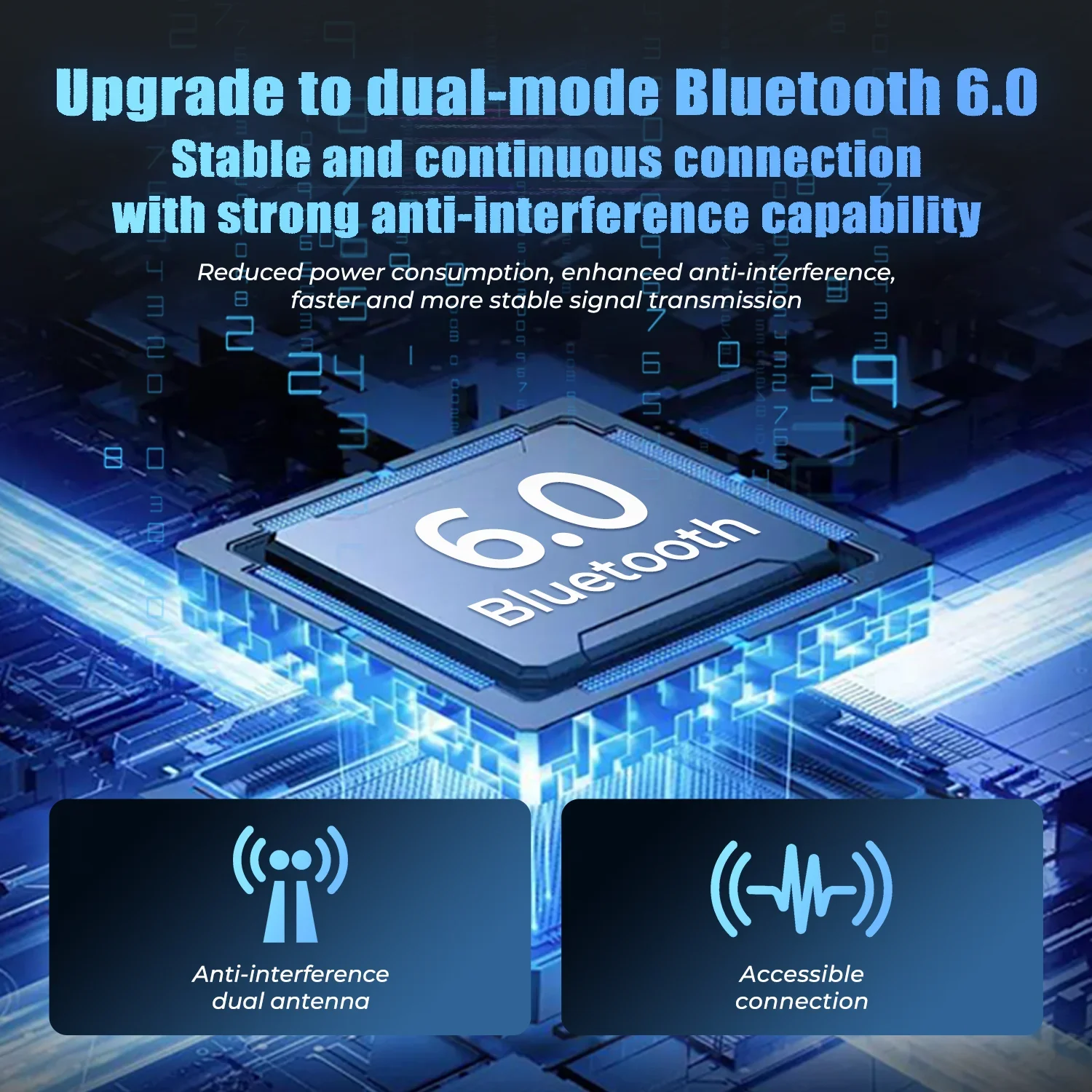 HTC NE49 Bluetooth-Kopfhörer V6.0 TWS Sport-Funkkopfhörer mit Ultra-Niedriger 3