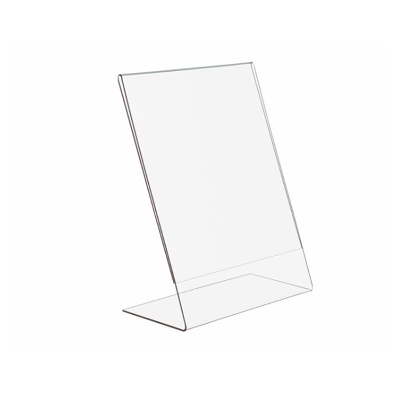 Slanted L-Shaped Clear Acrylic Menu Holder
