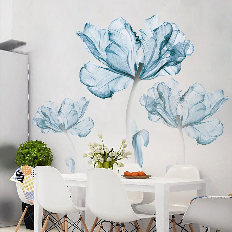 Nordic Blue Flower Background Ring Creating Decorative Wall 2