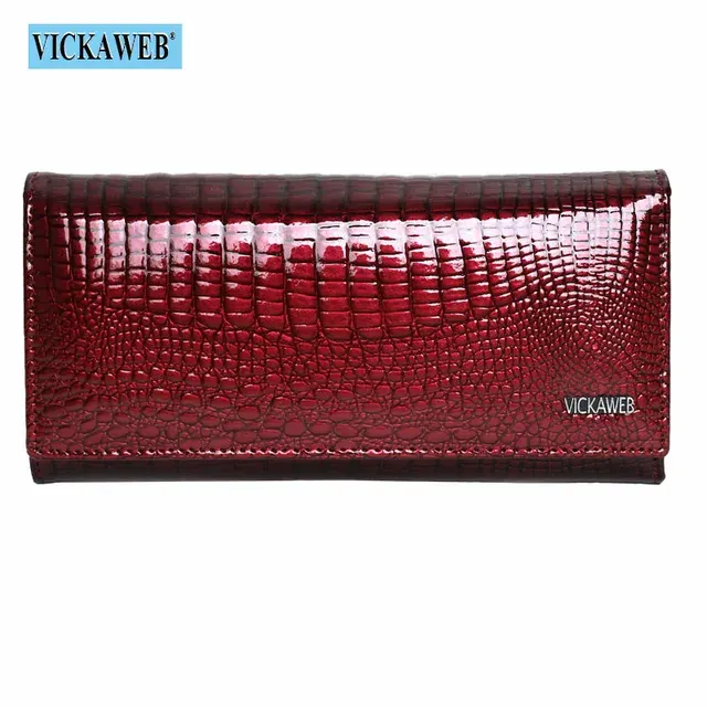 Women's Genuine Leather Long Zip Wallet 2
