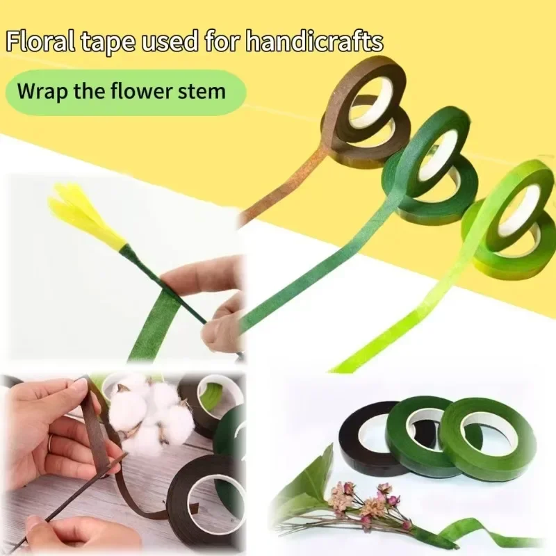 1-10 Stück Blumenstrauß-Stielbänder Grüne Selbstklebende Bänder Floristen-Blumenverpackungsband Hochzeits-Party-DIY-Dekorationszubehör 2