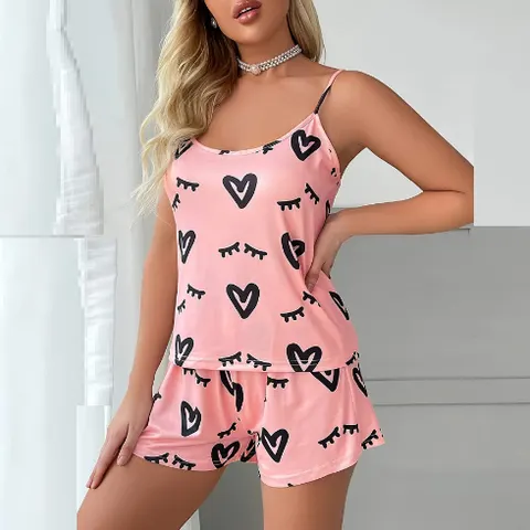 European And American Summer Printed Suspender Shorts Home