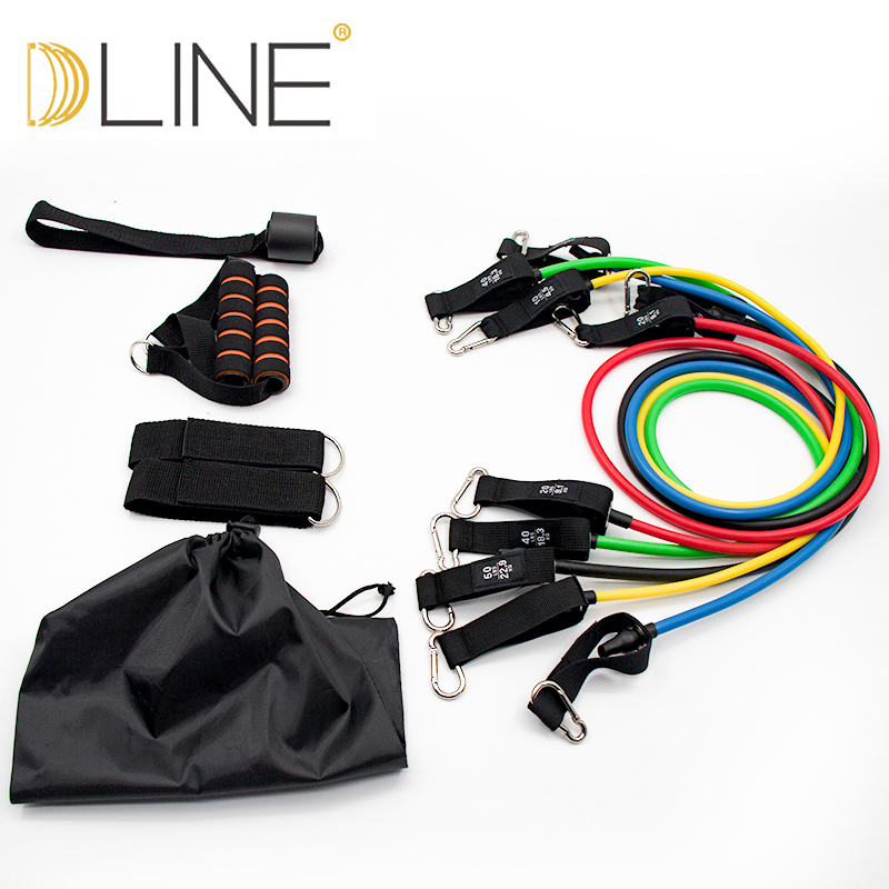 5-Piece Latex Resistance Bands 150lbs 3
