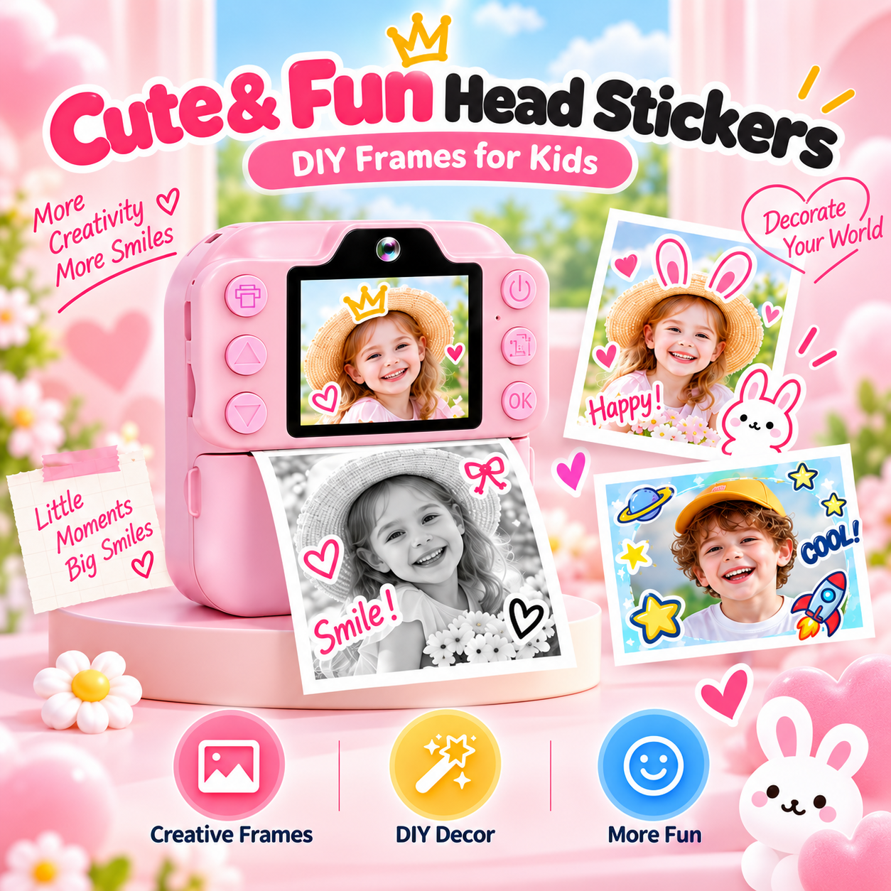 Kids Instant Camera with Thermal Printer 2.4-Inch 4