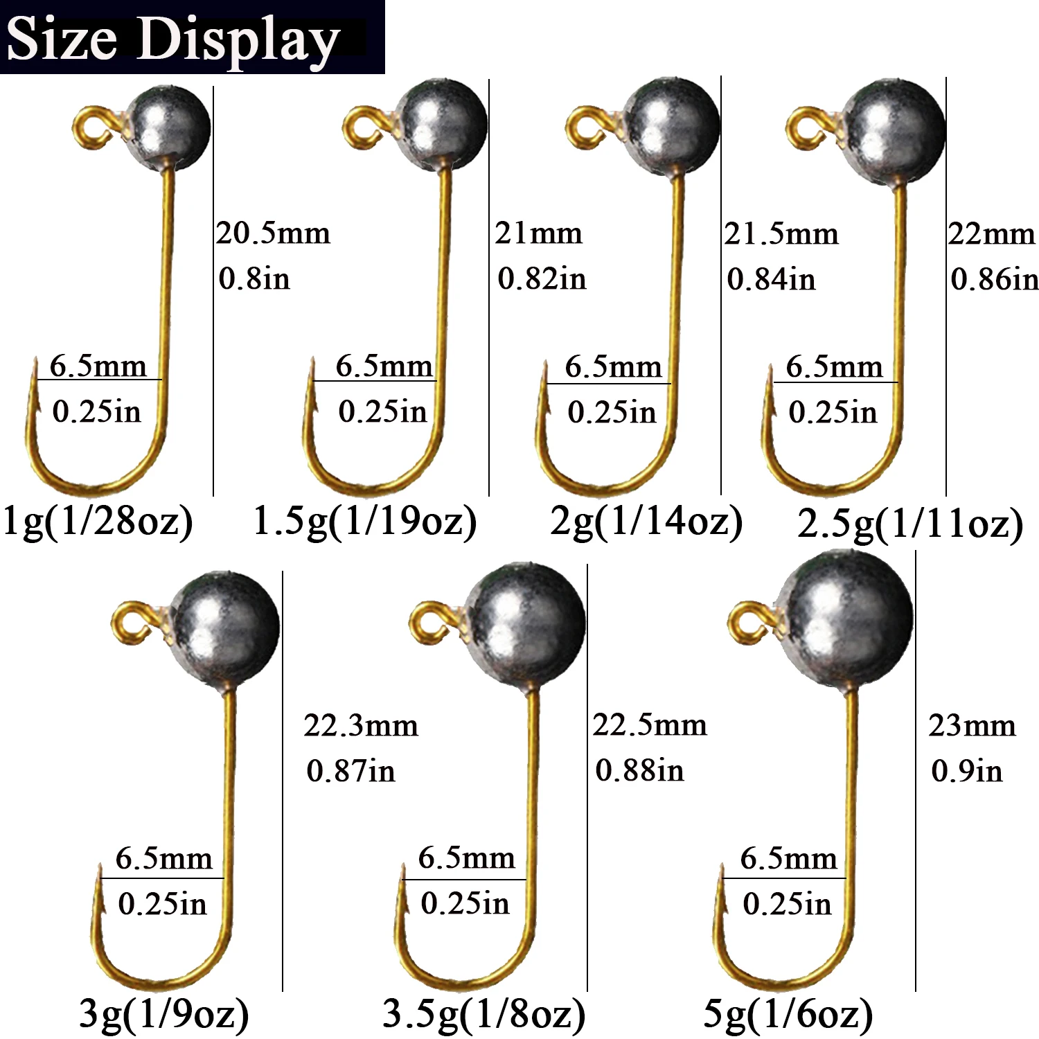 Mini Micro Jig Head Fishing Hooks 1g-5g 3