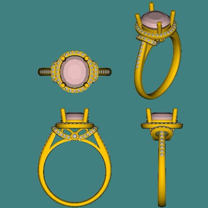 925 Silver Love Ring with Gemstone 2