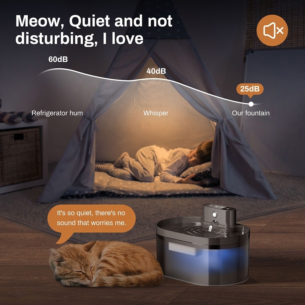 2600mAh Wireless Rechargeable Stainless Steel Waterproof Pet Water 4
