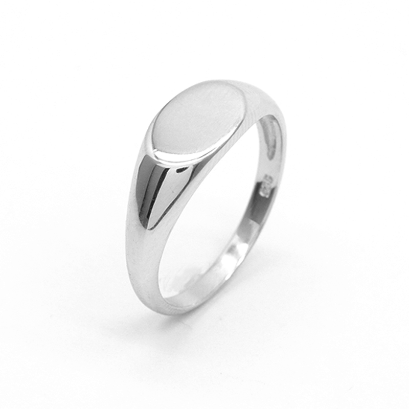 Oval Engravable Sterling Silver Signet Ring