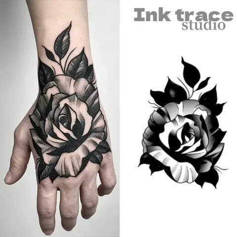 Temporary Flower Tattoo