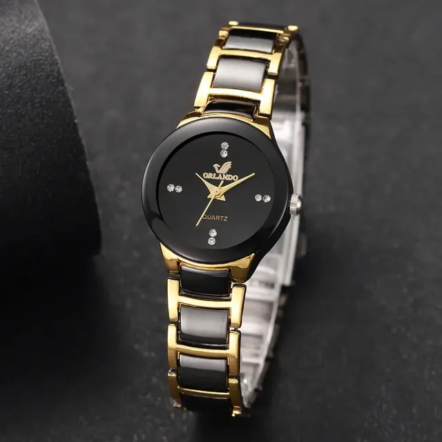 Rhinestone Women's Watch with Steel Strap 4