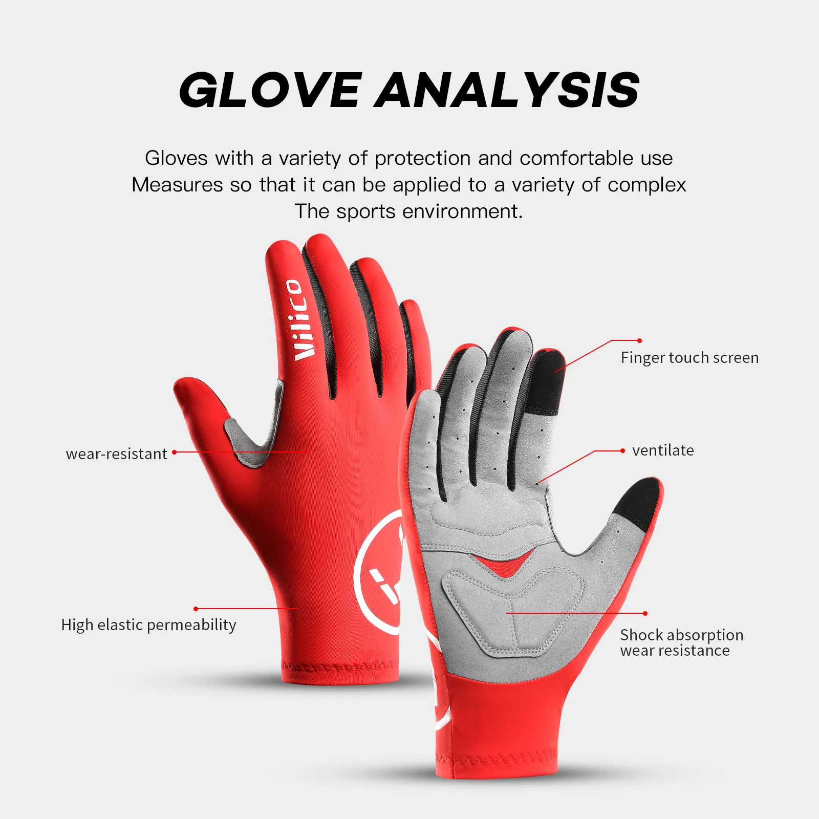 Touchscreen Lange Volle Finger Halbe Gel Sport Radfahren 4