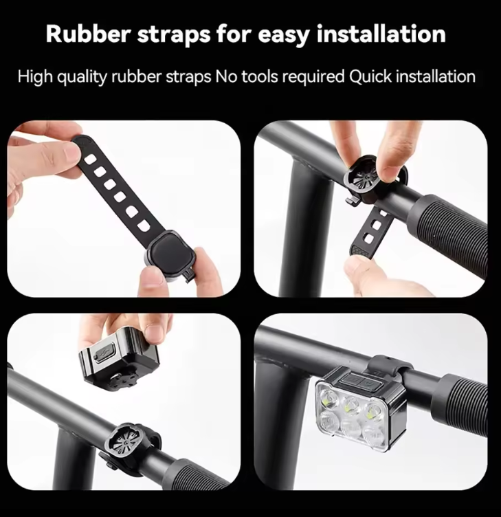 USB-C Rechargeable 6-LED Bike Light Set Waterproof Bicycle 4
