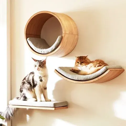Holz Katze Klettern Regale Wand Kratzbaum Sisal Pedal