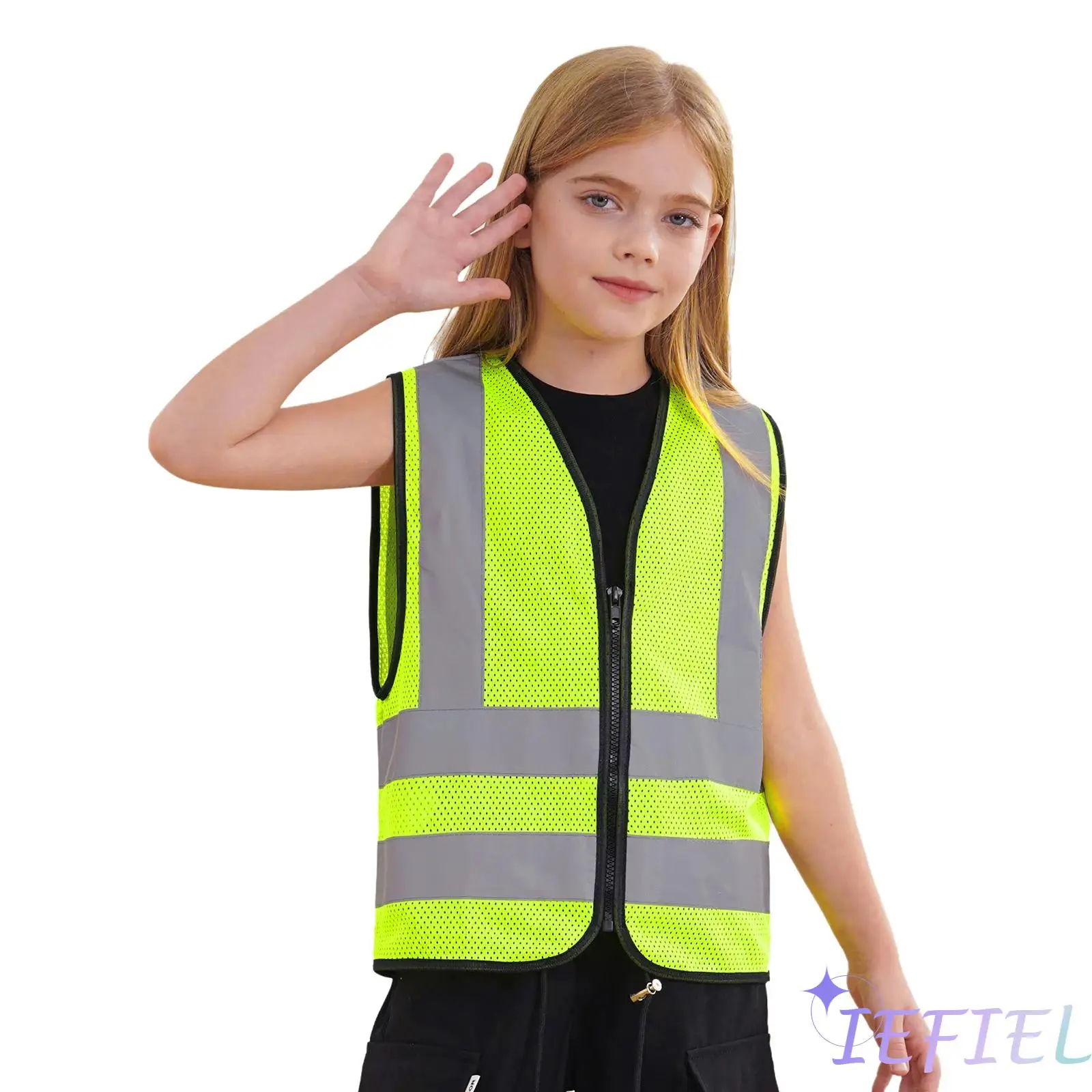 Unisex Kid Reiß Verschluss Sicherheits Weste Bauarbeiter Verkehrs