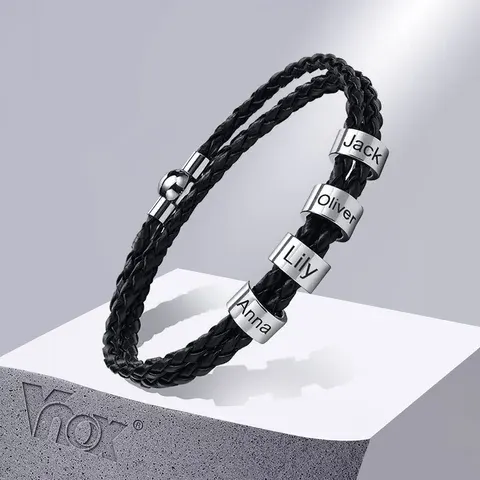 Leather Name Bracelet