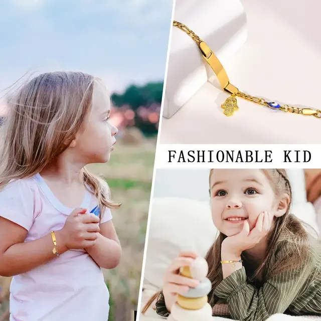 Hamsa Evil Eye Name Bracelet for Kids 2