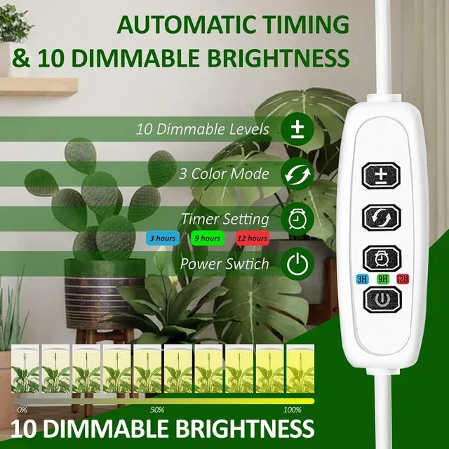 Full Spectrum LED Grow Lamp with Timer 4