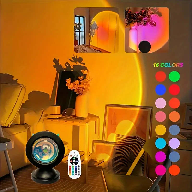 USB Sunset Projection Light Remote Control 16 Colors