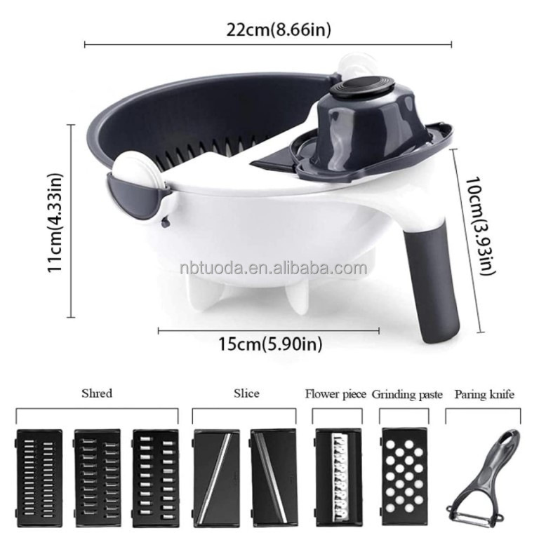 9 in 1 Multifunction Magic Rotate Vegetable Cutter 2