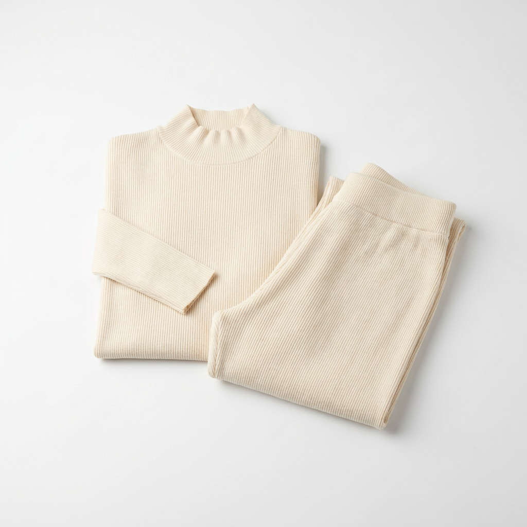 Heavyweight Women's Ribbed Wide-Leg Set 3