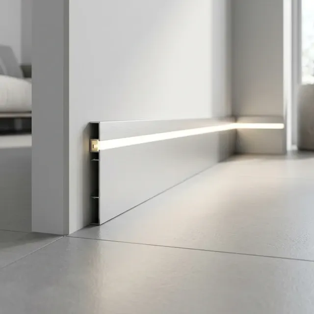 Aluminium-Sockelleiste mit integrierter LED-Montage 4