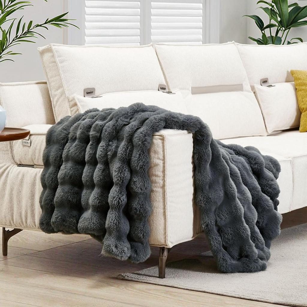 Zhengtai Throw Cozy Grid Warm Soft Blanket For