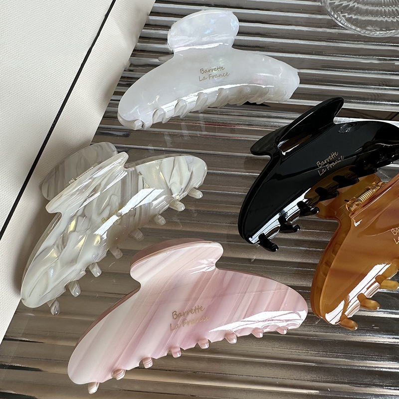 Marble Cellulose Acetate Hair Claw 11cm