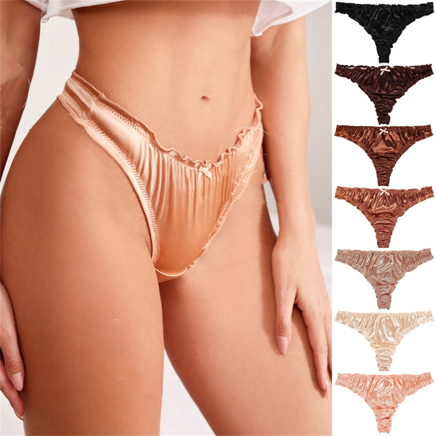 Satin Cotton T-Back Underwear for Women