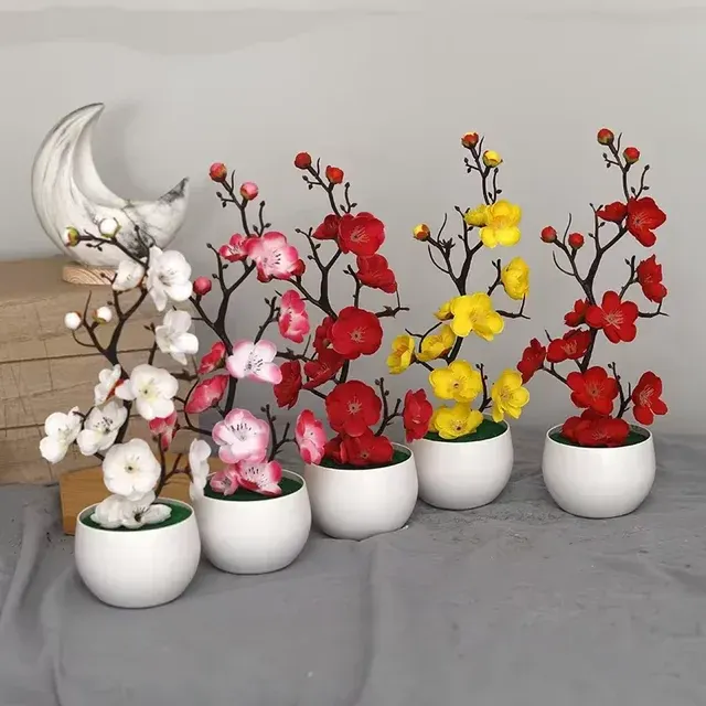 Artificial Plum Blossom Potted Bonsai 3