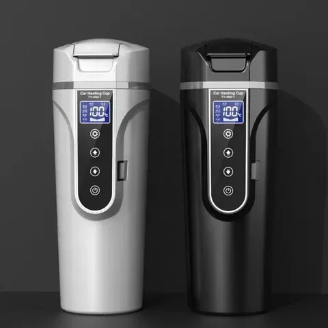 Portable 12V/24V Car Heating Cup with Display
