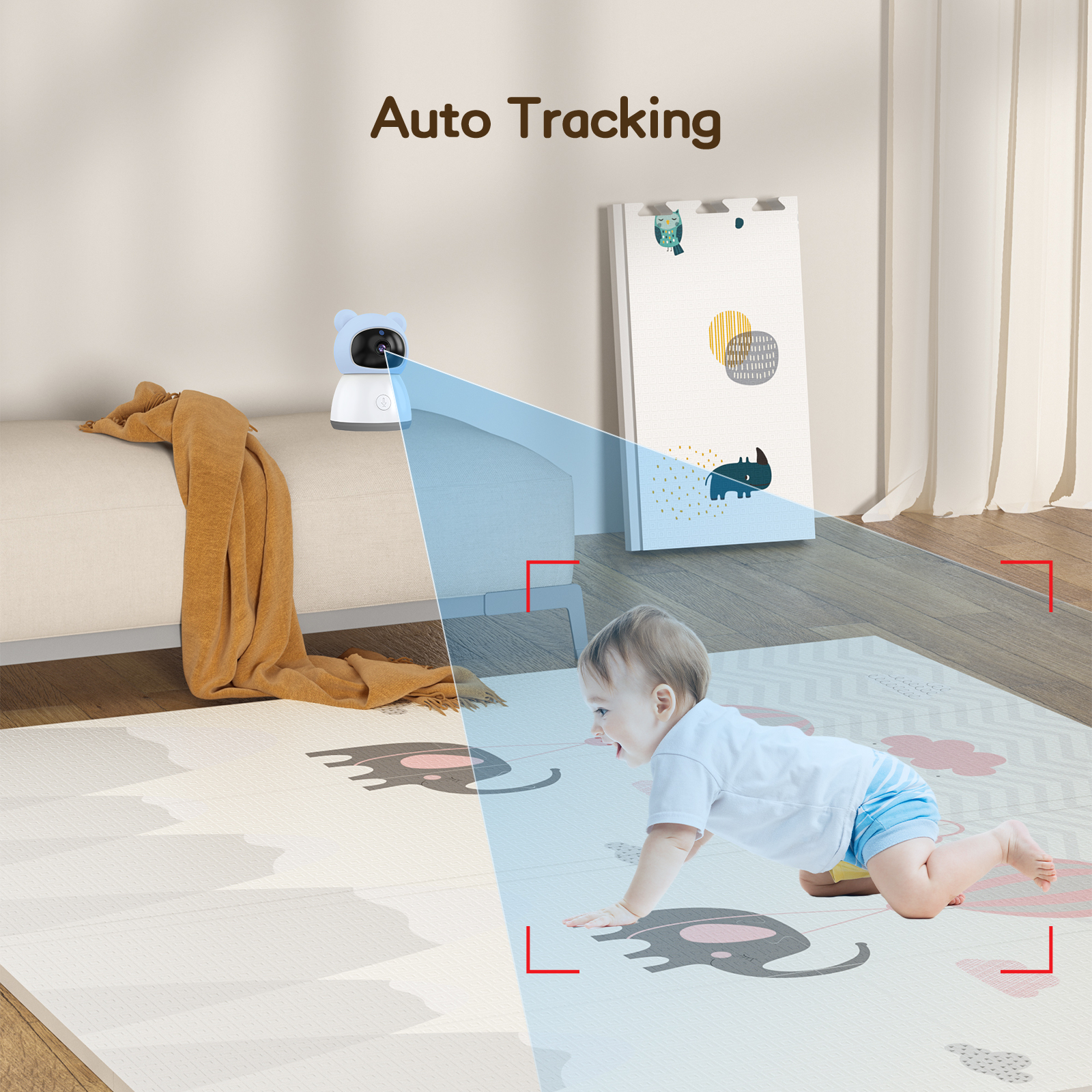 2K Smart Baby Monitor 5-Inch Pan-Tilt 3