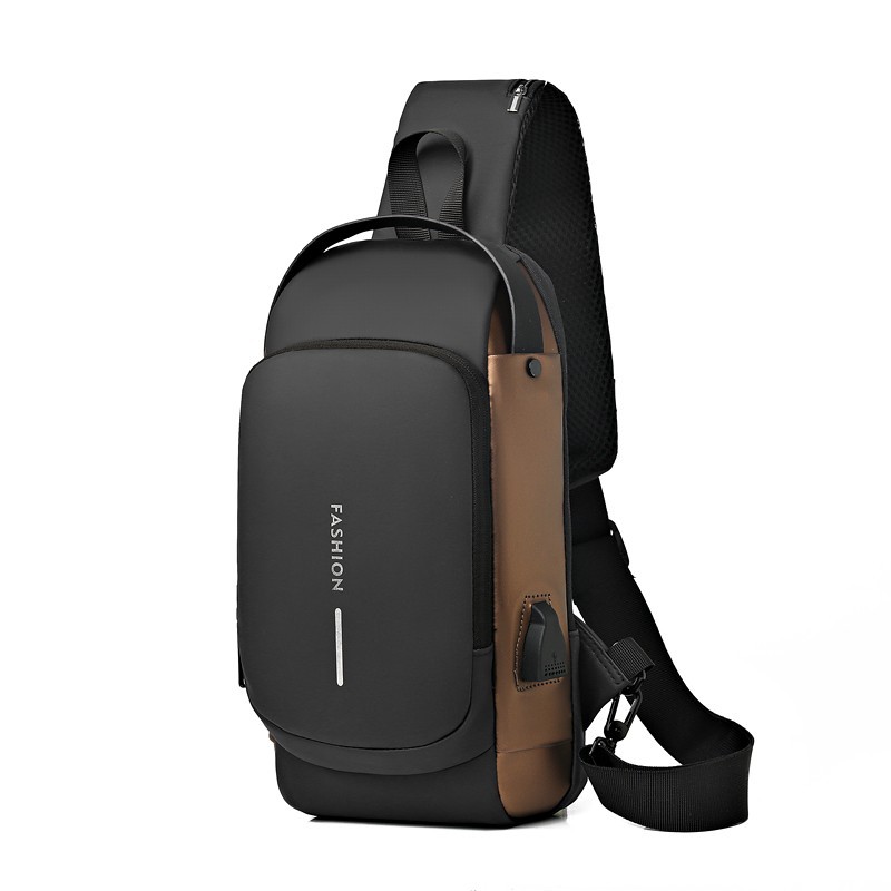 OMASKS Waterproof USB Anti Theft Lock Crossbody Sling