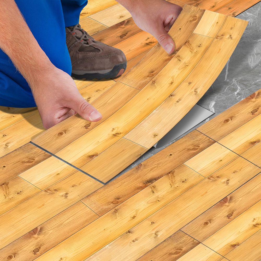 Wood Grain Peel And Stick Floor Stickers Non-Slip 3