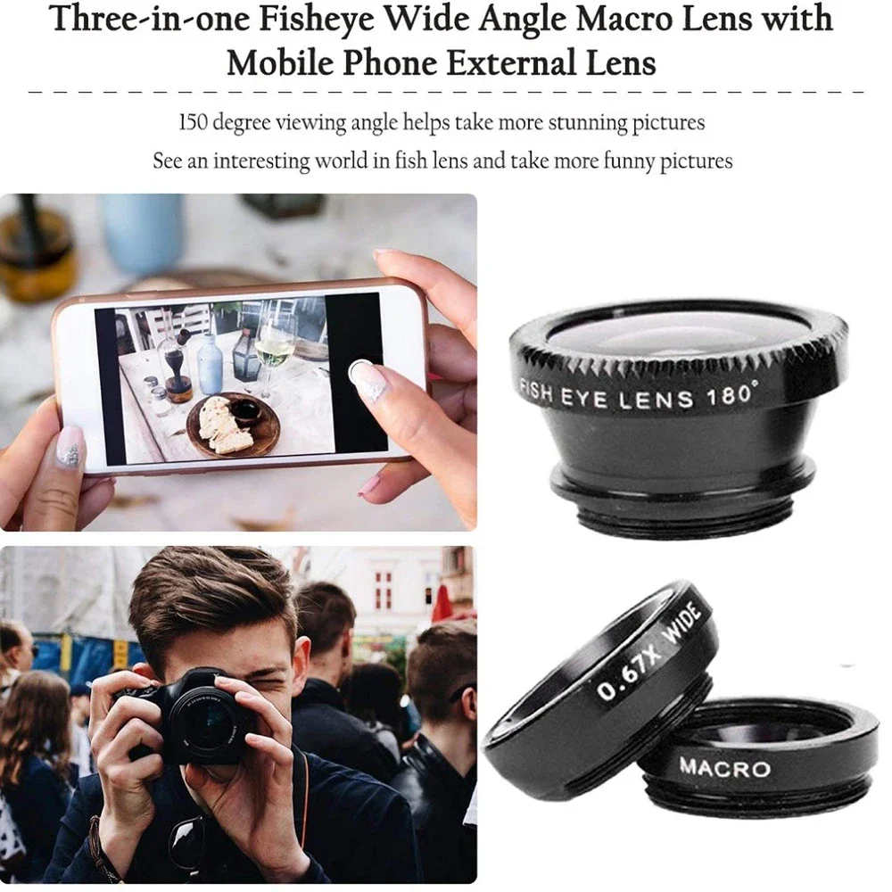 3-in-1 Phone Lens with Clip-On 3
