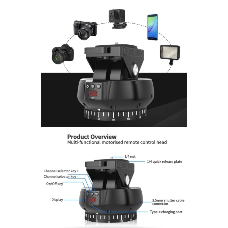 Motorized Pan Tilt Camera Gimbal Stabilizer 2