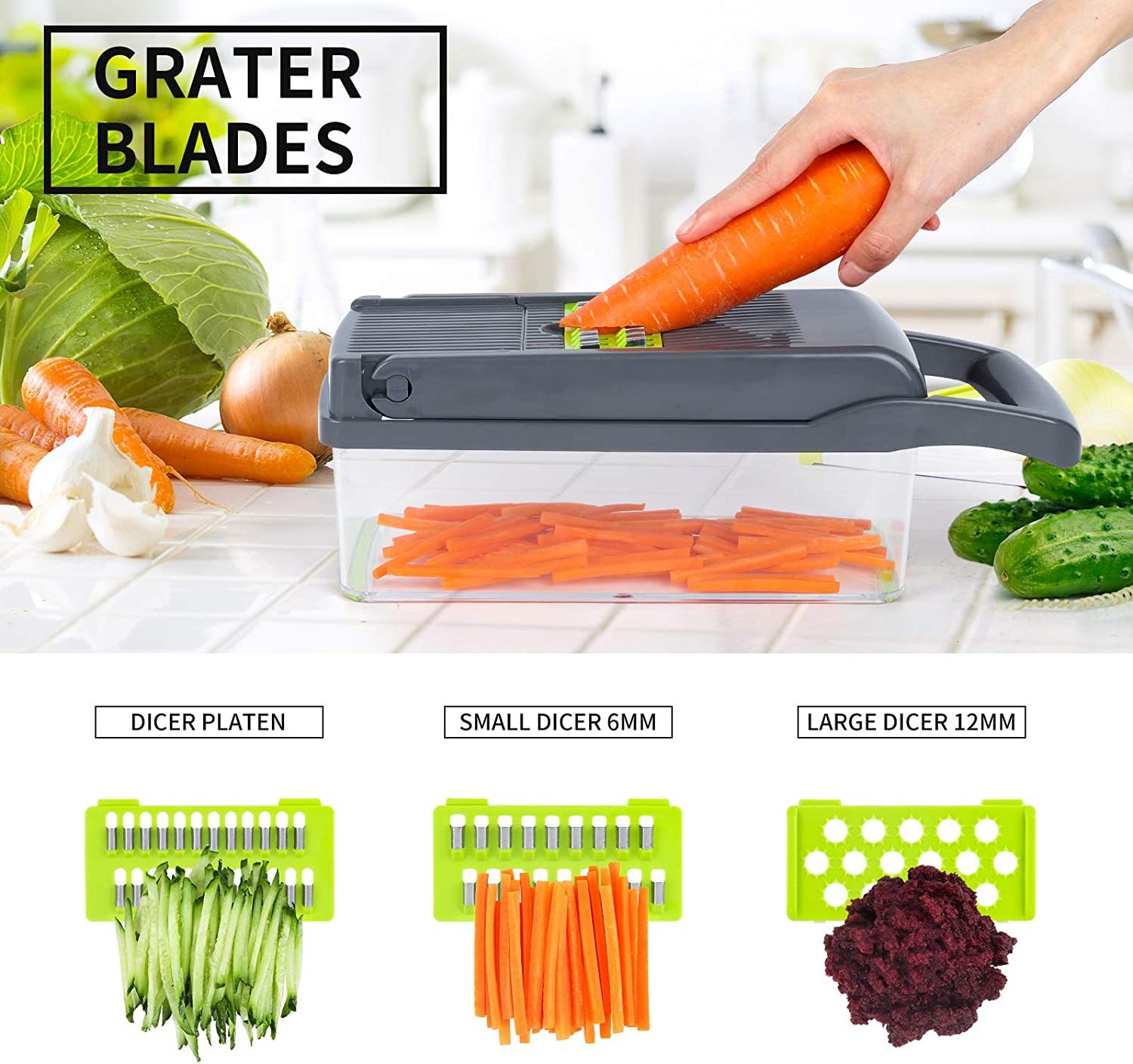 12-in-1 Manual Vegetable Mandoline Slicer 4