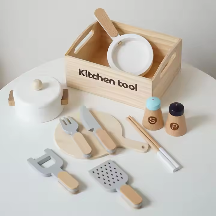 Montessori Wooden Cutting Toy Kitchen Set 3