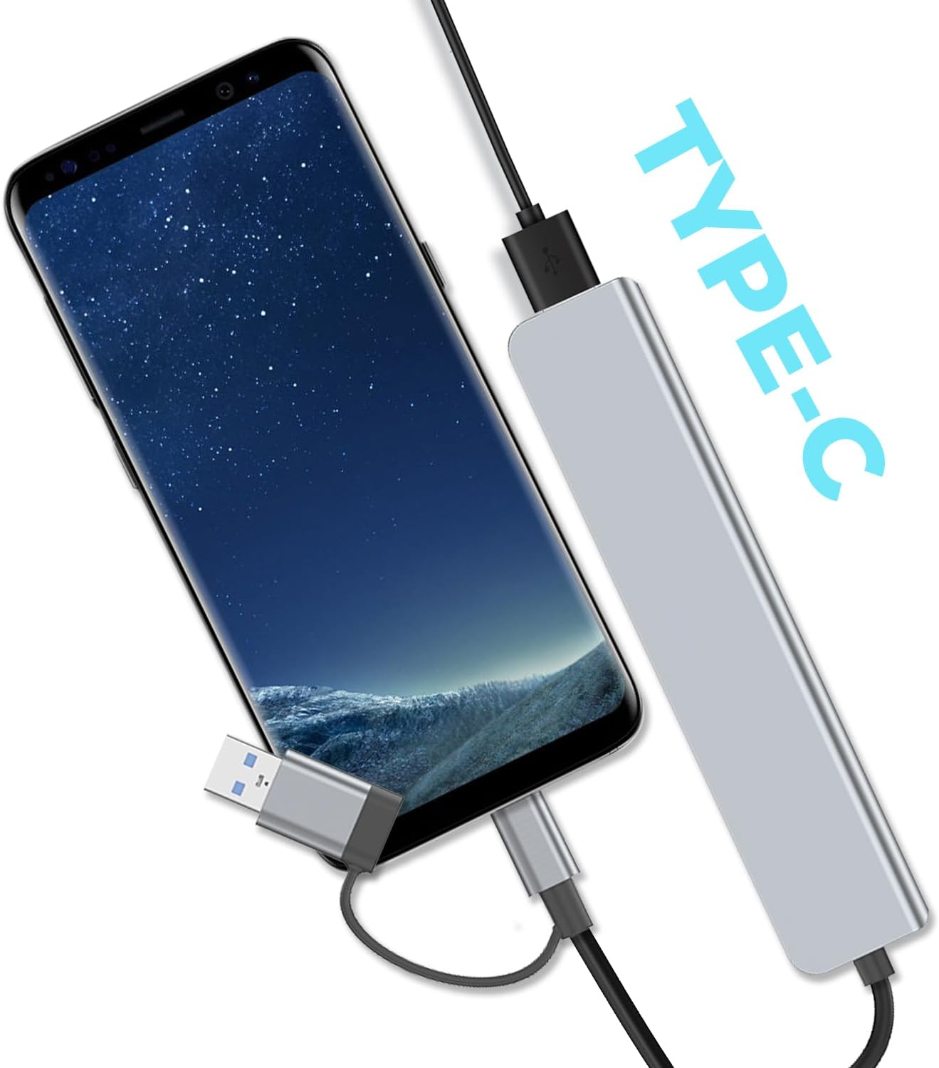 Aluminum Alloy TYPE-C Multi Port Hub 7-In-1 USB 4
