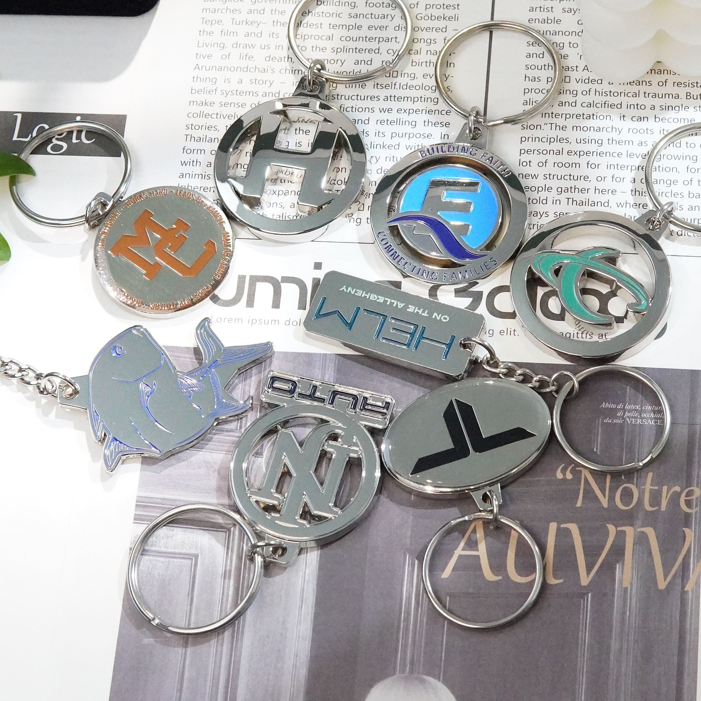Polished Metal 3D Letter Keychain 3