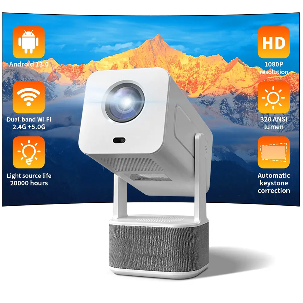 Smart 1080P Android 13.0 LED Mini Portable Projector 4