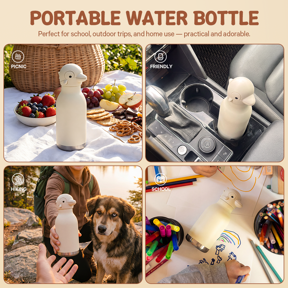 Insulated Kids Bottle with Animal Lid 3