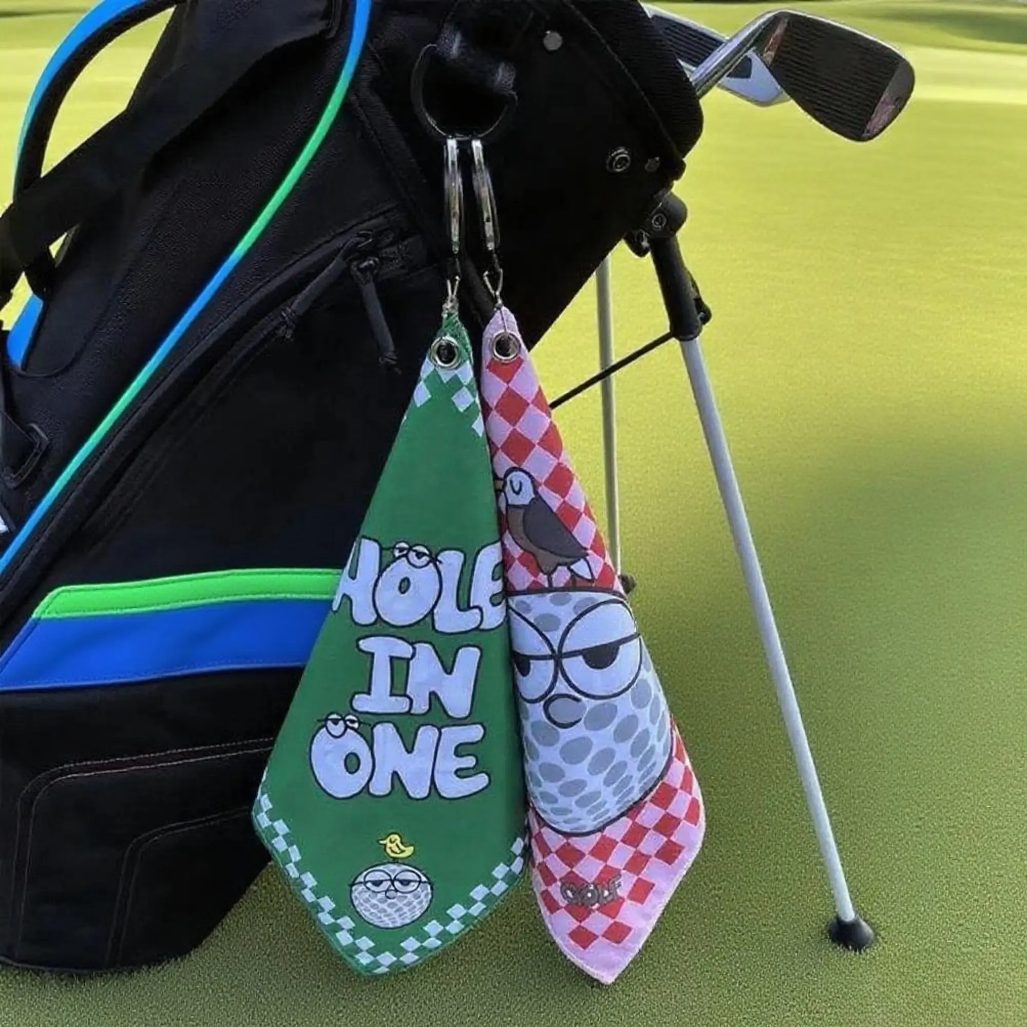 Neues Premium-Golftuch mit Doppelseitigem Aufdruck Golfzubehör Super Saugfähig 2