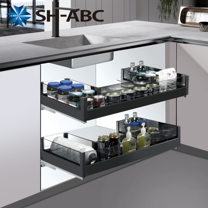Under Sink Base Cabinet Pull Out Organizer Full